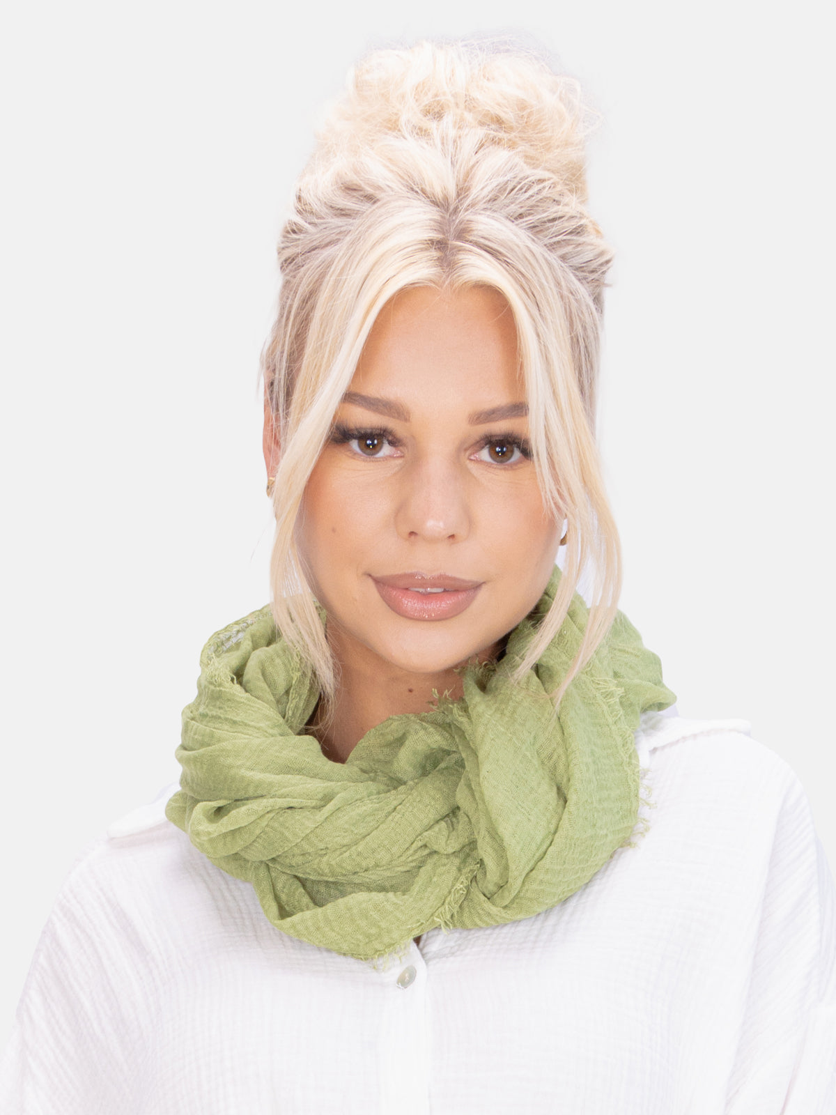 Schal gewellt, dünn & leicht - khaki - Isabella