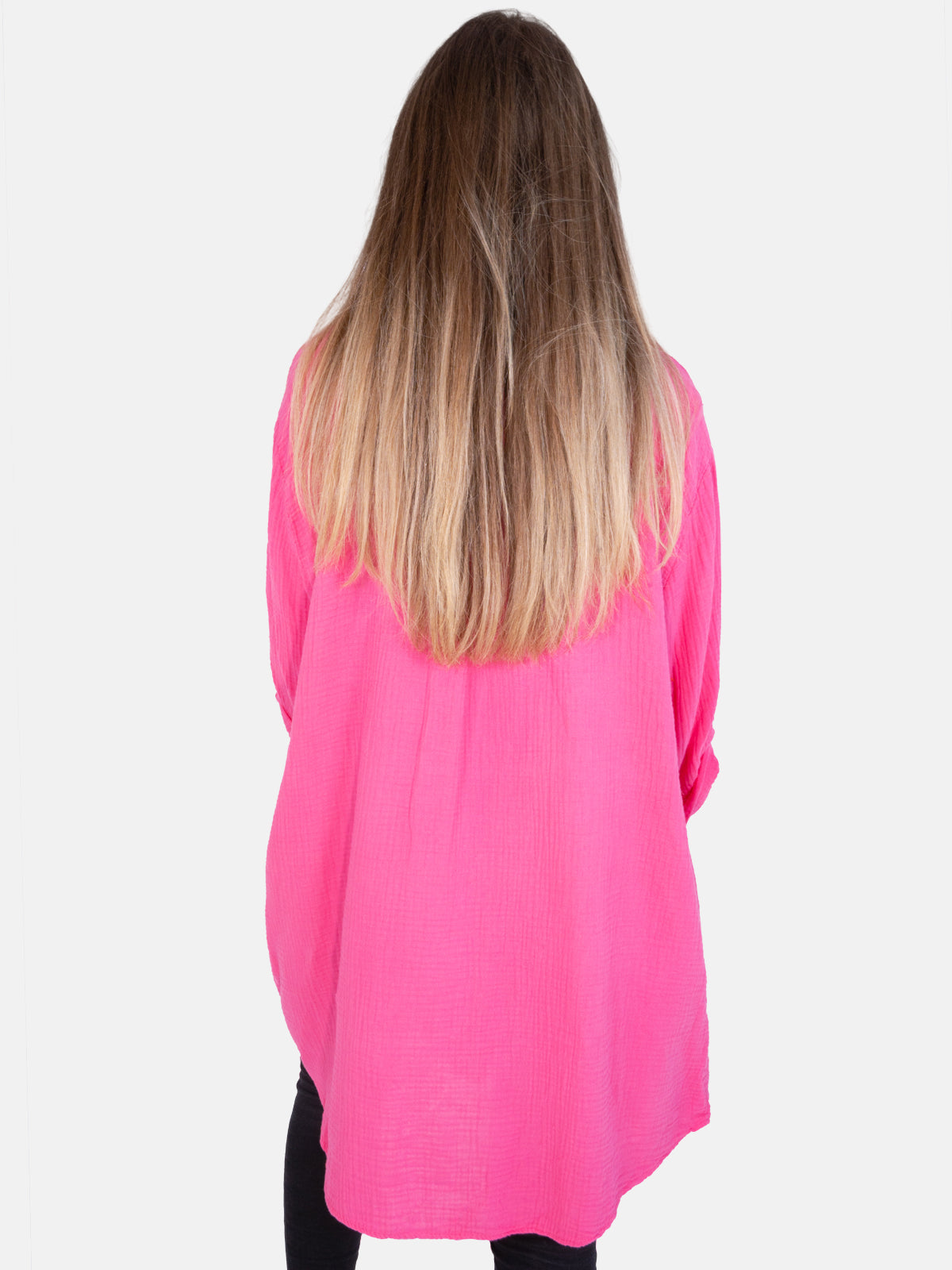 Musselinbluse mit Knopfverschluss & Taschen - pink - Jessy
