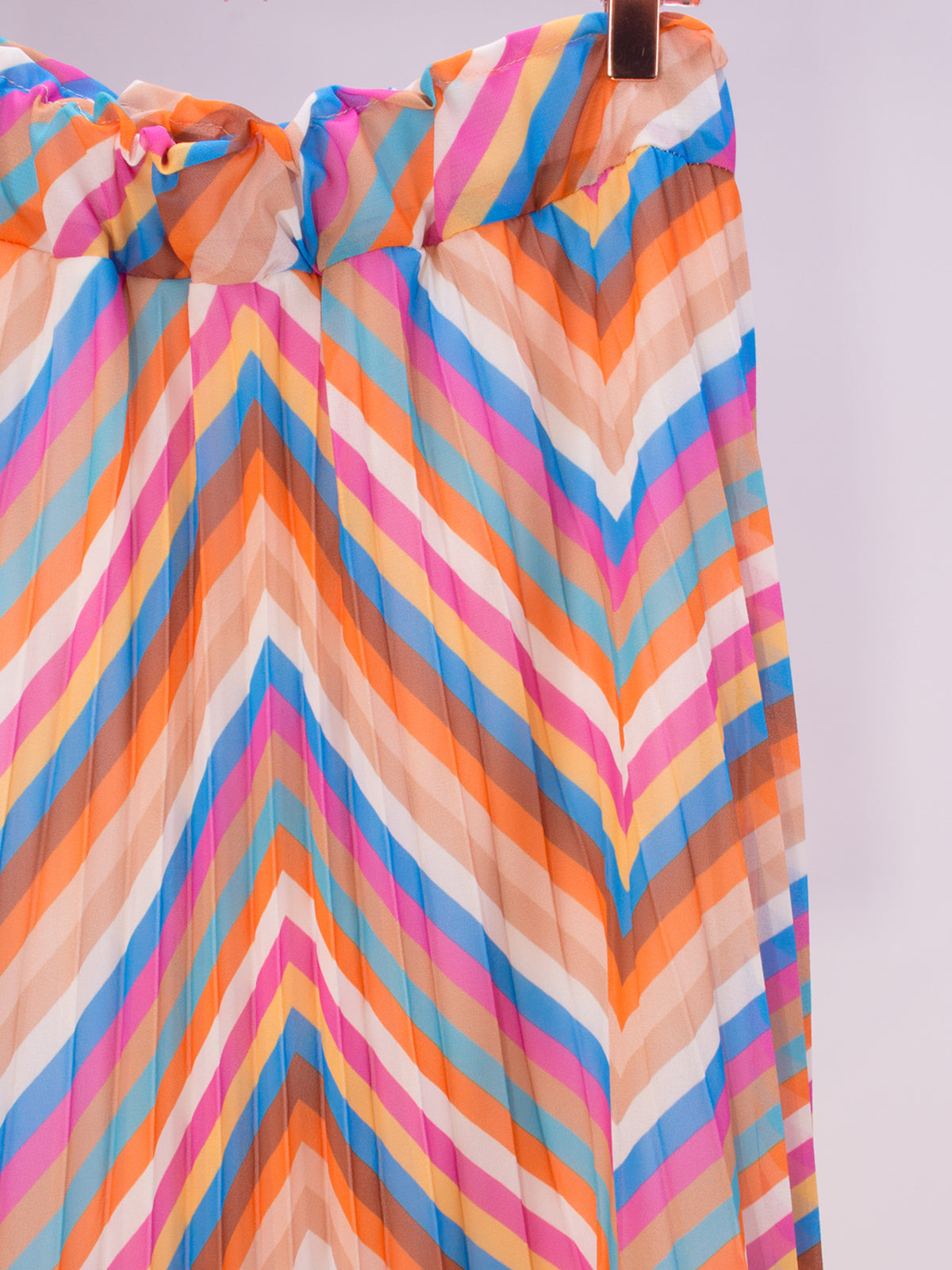 Plisse Rock Faltenrock mit bunten Streifen - bunt blau - Esta