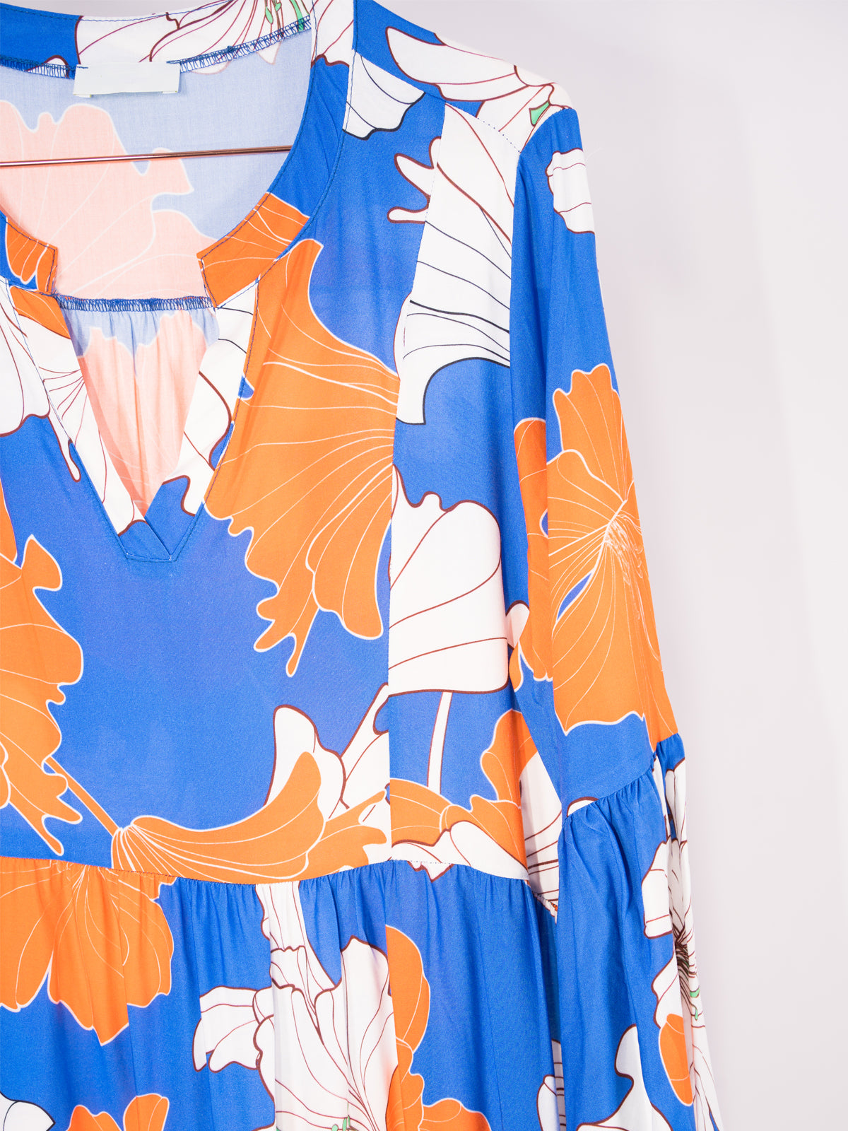 Langes Kleid - blau orange - Maui