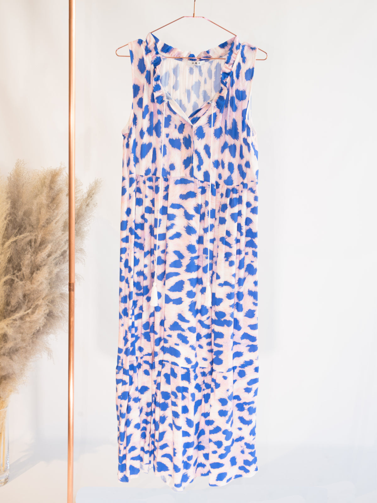 Langes, ärmelloses Kleid - rosa blau - Mila