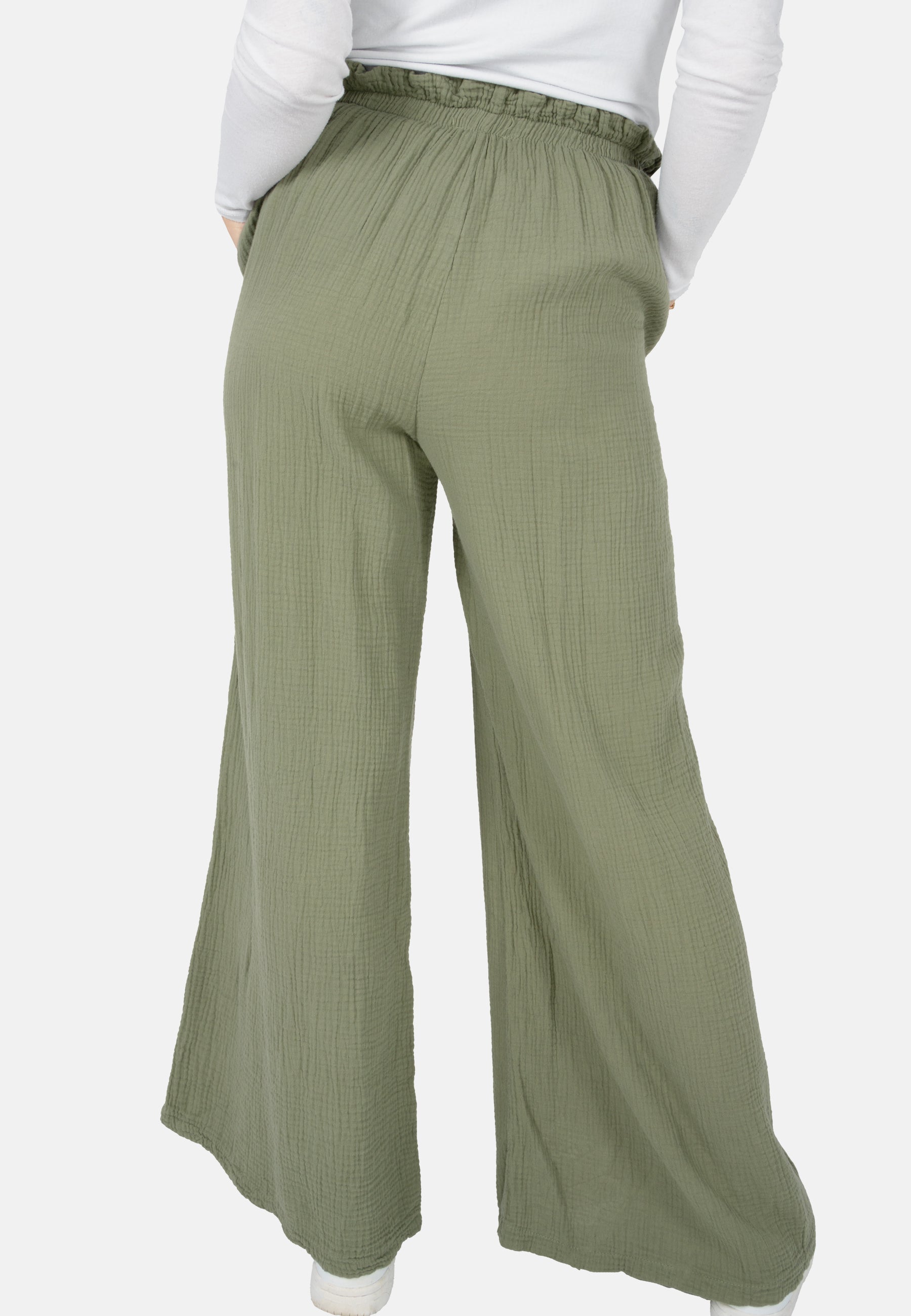 Lockere Musselinhose - khaki - Liska