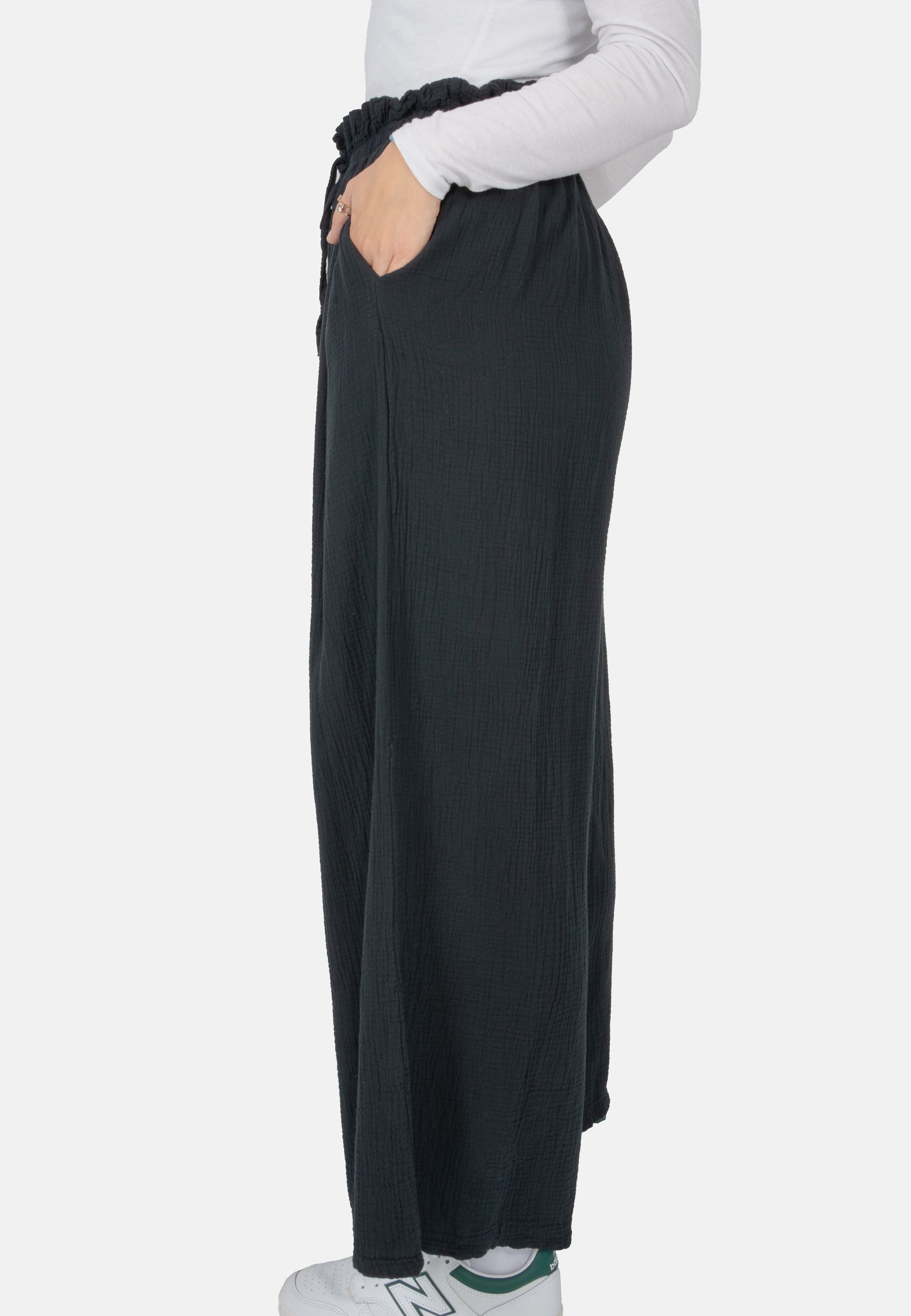 Lockere Musselinhose - schwarz - Liska