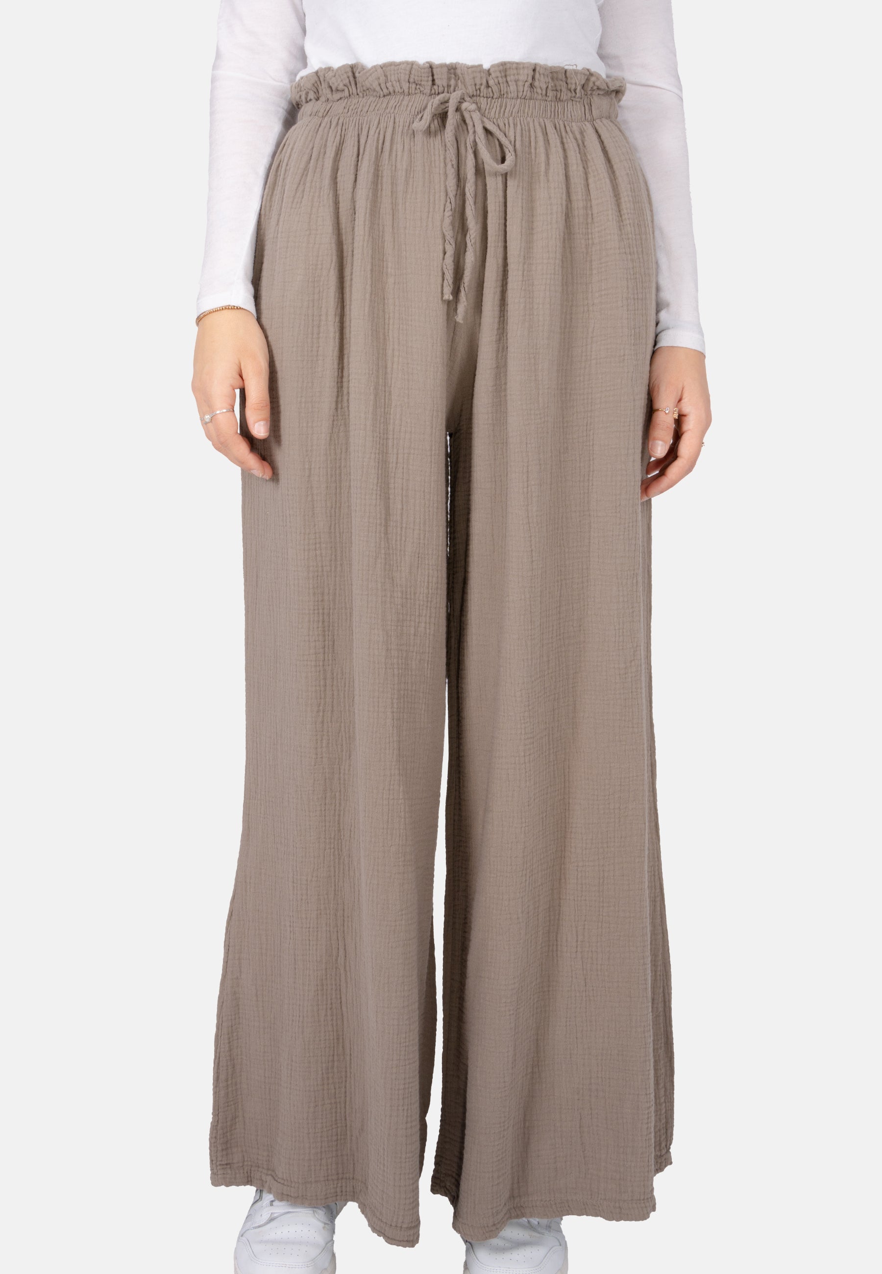 Lockere Musselinhose - taupe - Liska