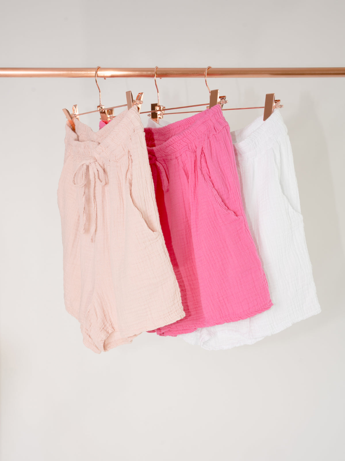 Kurze Musselin Shorts - pink - Holy