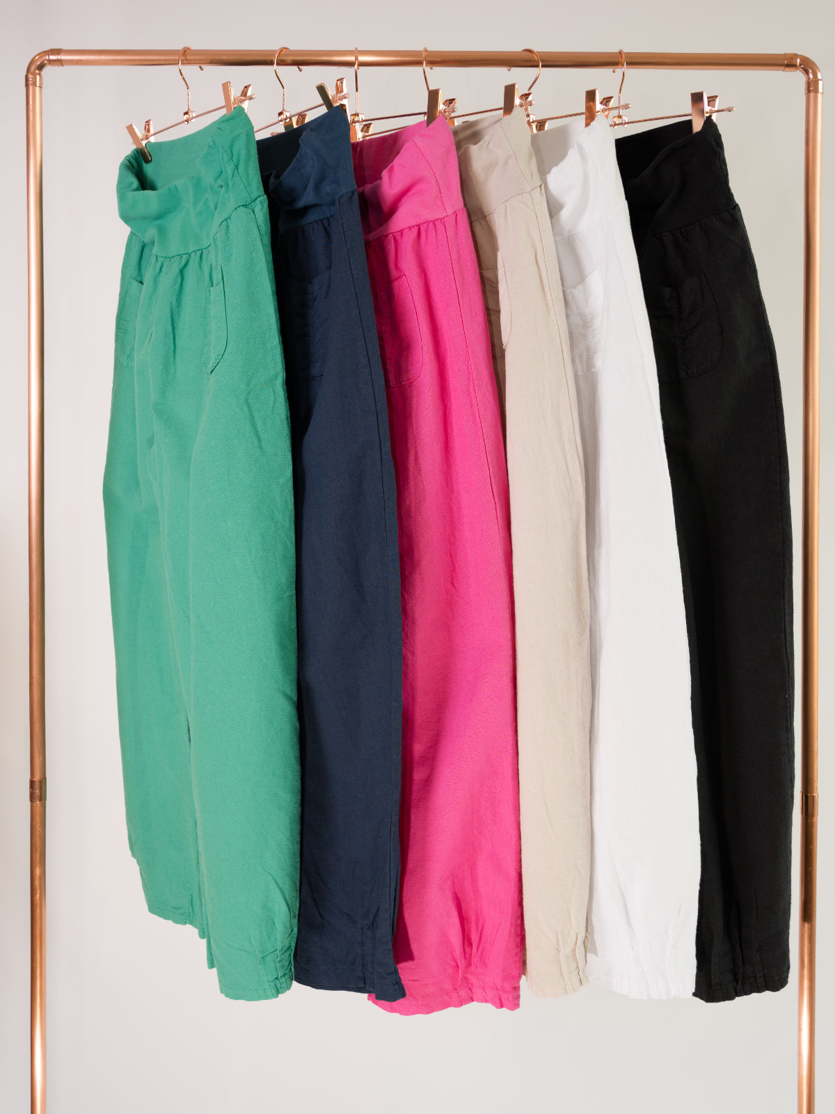 Lockere Damen Leinenhose - smaragdgrün - Clara