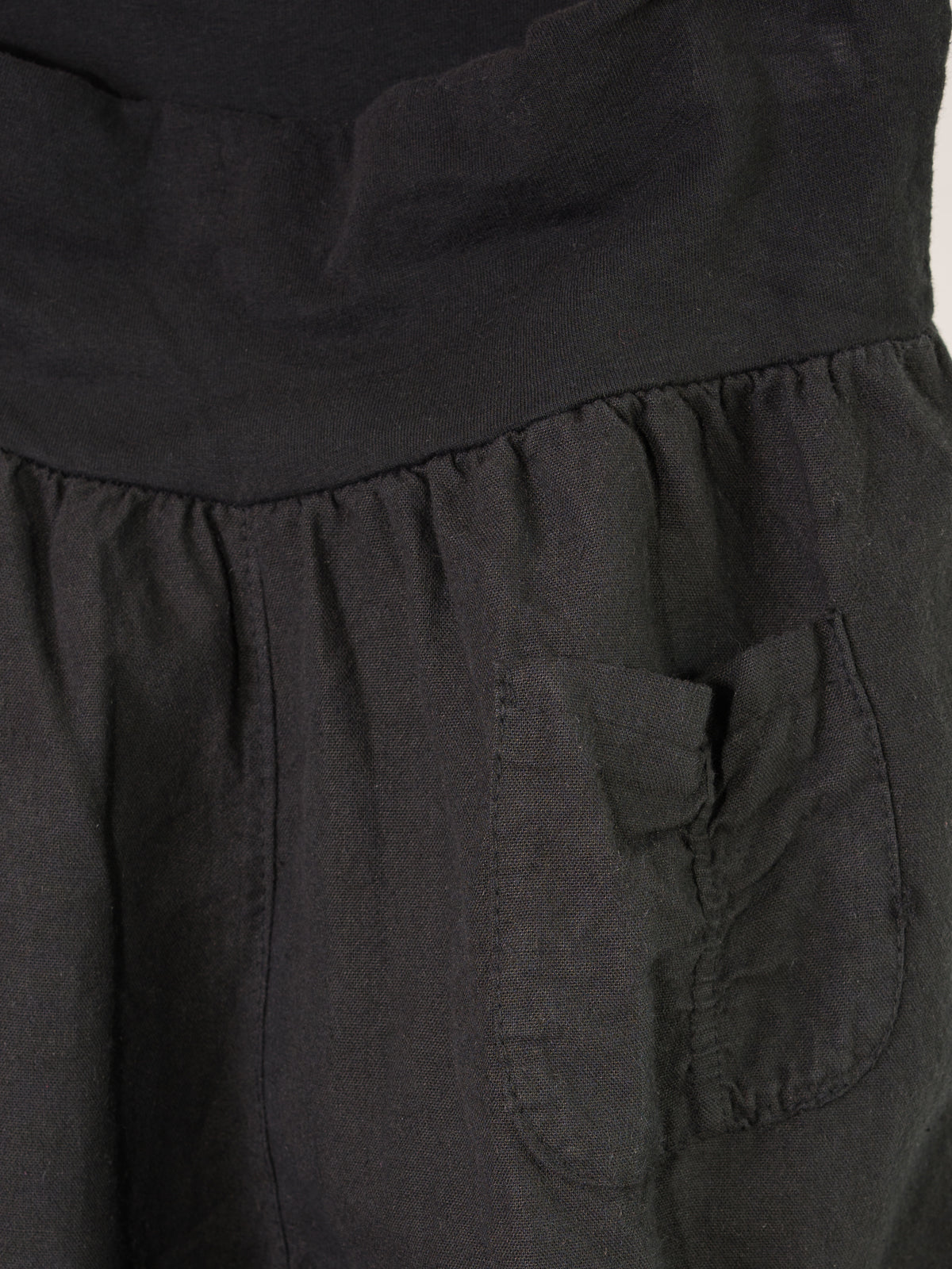 Lockere Damen Leinenhose - schwarz - Clara