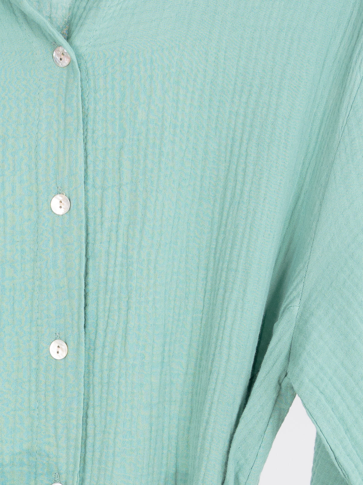 Musselin Kleid mit Bindegürtel - türkis - Melci