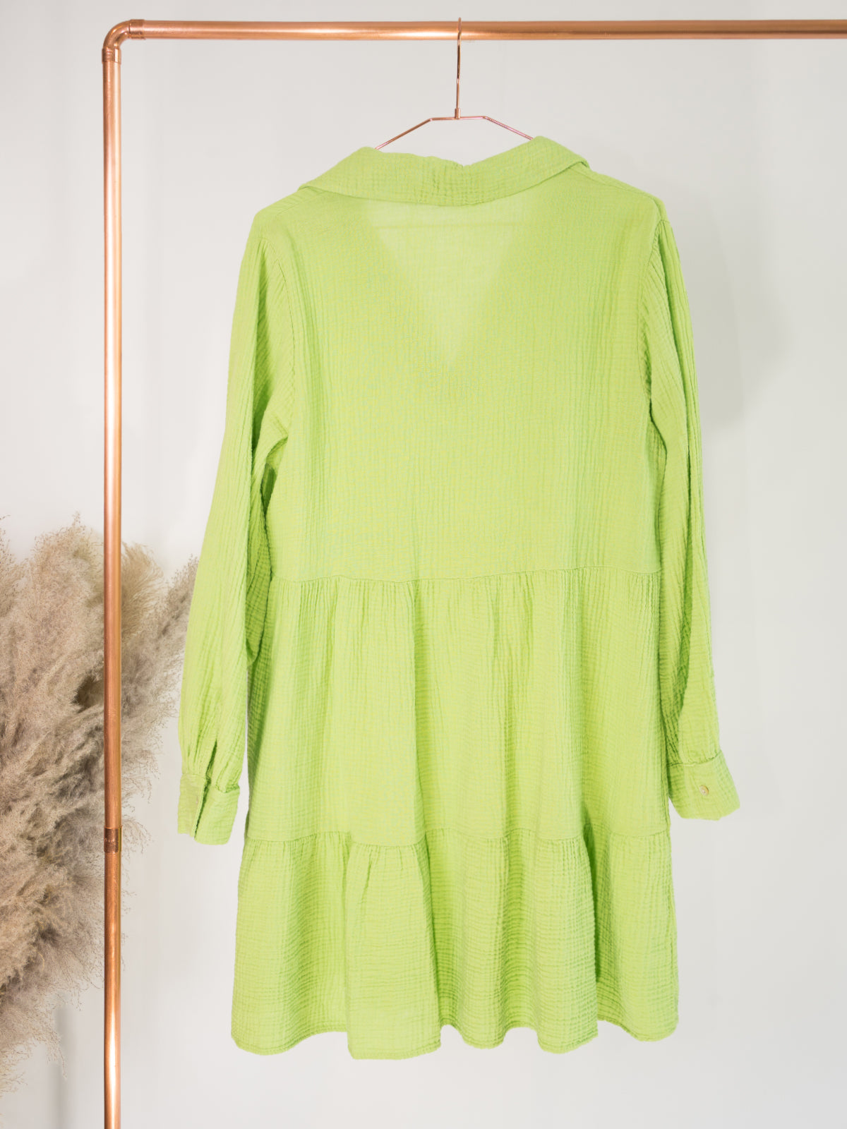 Musselin Blusenkleid - apfelgrün - Susan