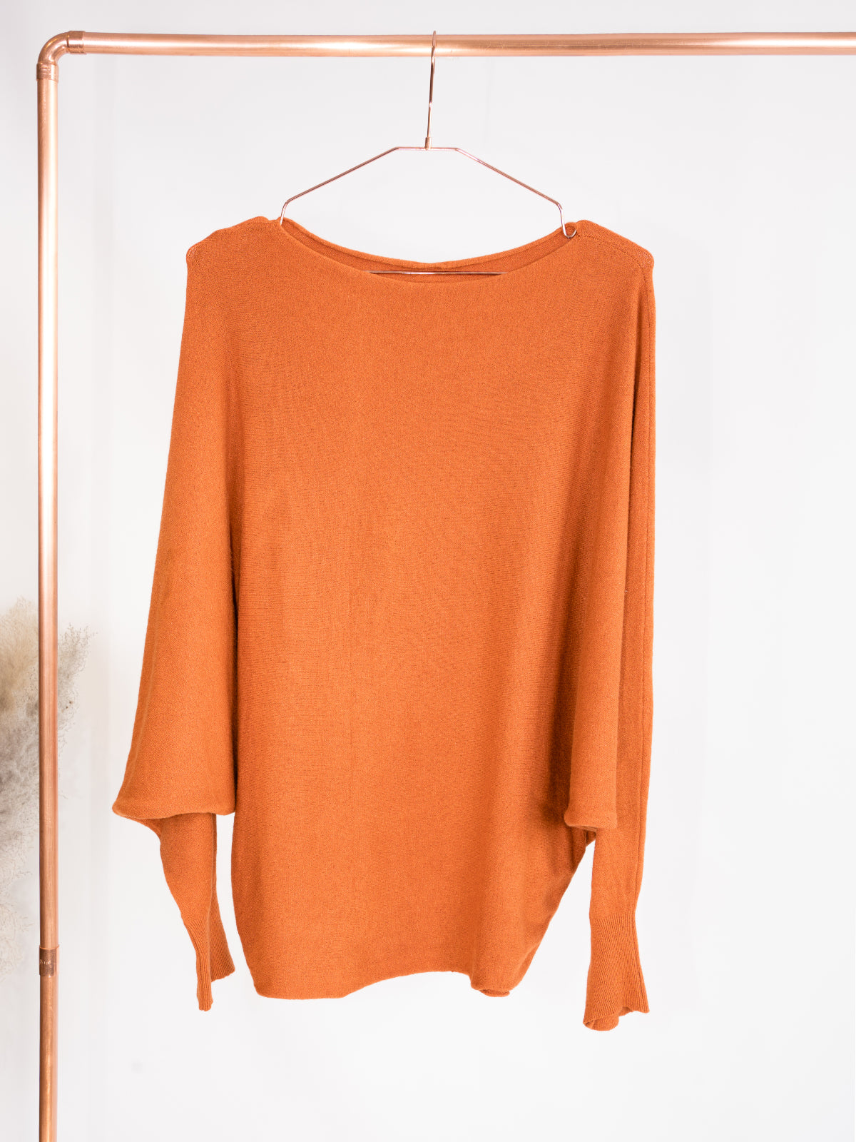 Rundhals Pullover mit Fledermausärmeln - mehrere Farben uni - Tammy