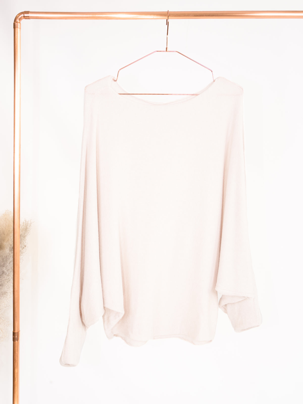 Rundhals Pullover mit Fledermausärmeln - mehrere Farben uni - Tammy