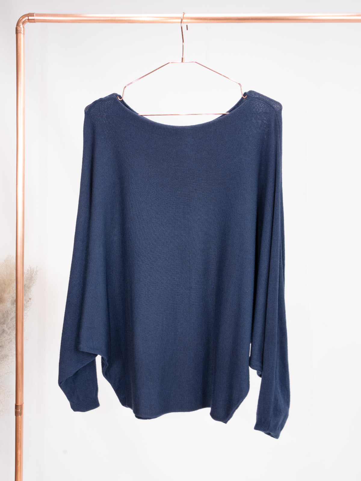 Rundhals Pullover mit Fledermausärmeln - mehrere Farben uni - Tammy