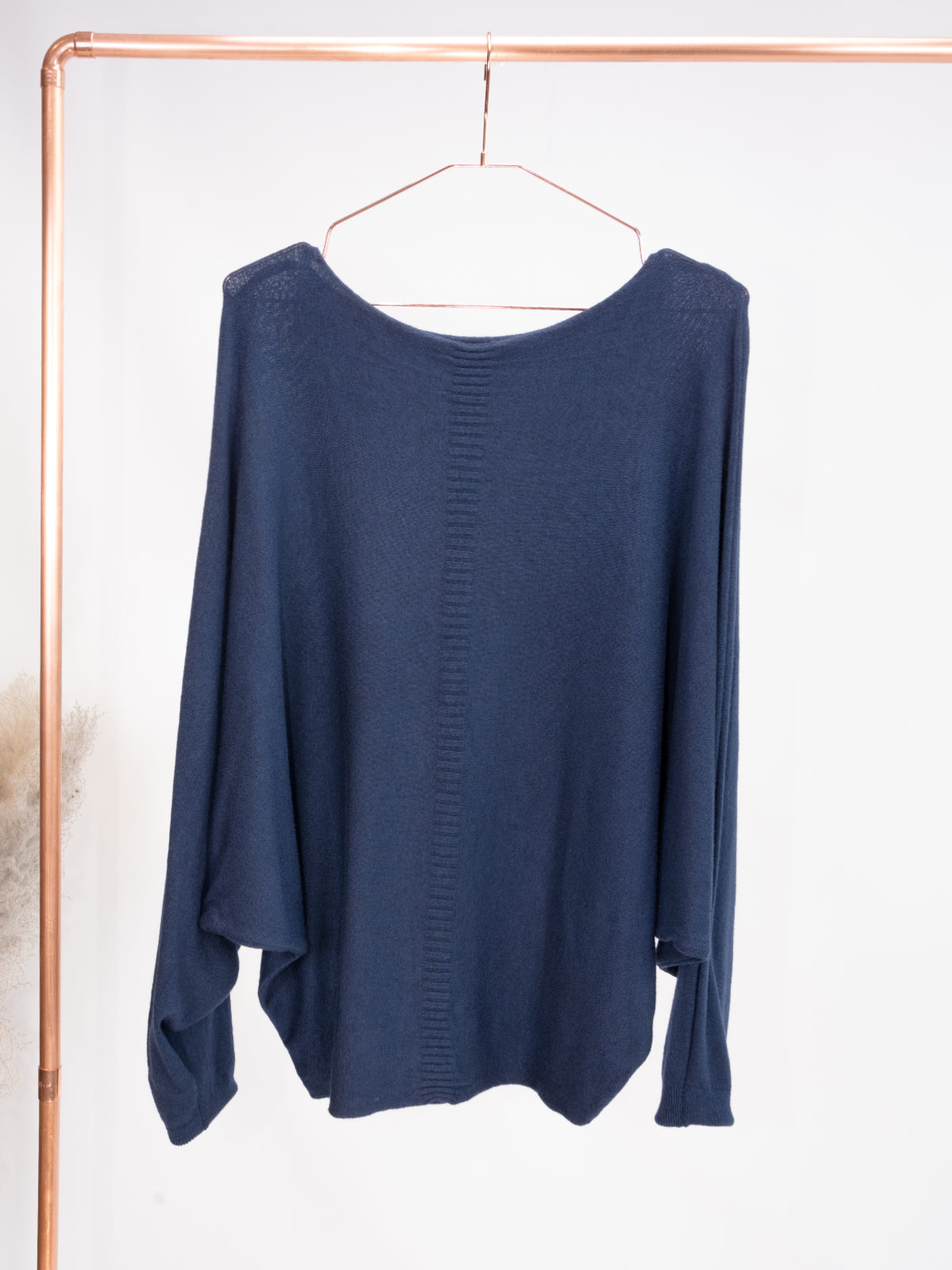 Rundhals Pullover mit Fledermausärmeln - mehrere Farben uni - Tammy