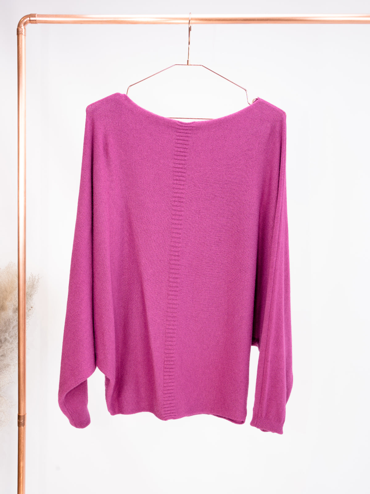 Rundhals Pullover mit Fledermausärmeln - mehrere Farben uni - Tammy