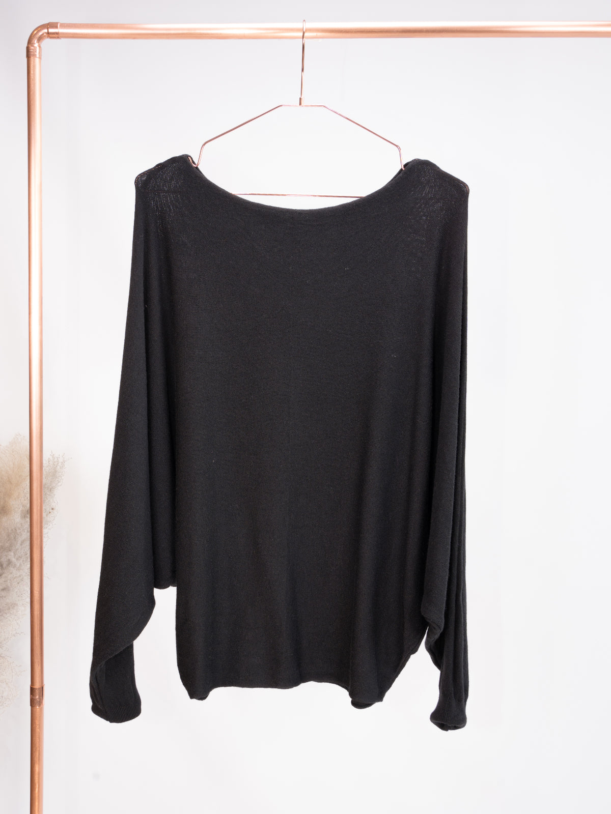 Rundhals Pullover mit Fledermausärmeln - mehrere Farben uni - Tammy