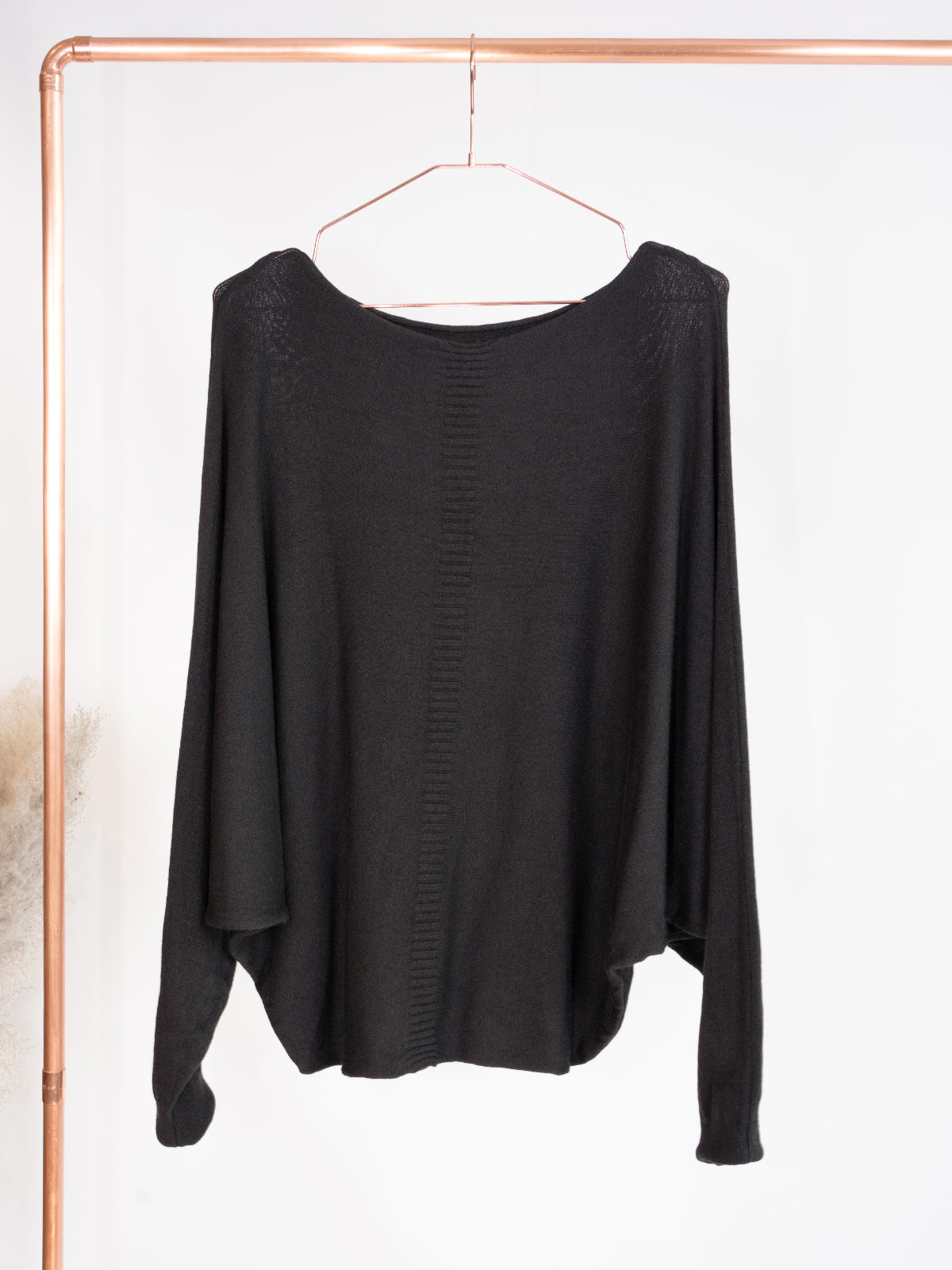 Rundhals Pullover mit Fledermausärmeln - mehrere Farben uni - Tammy