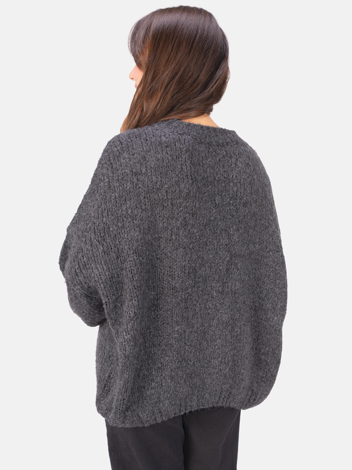 Strick Pullover aus Woll-Mix - Adelina in Schwarz #Farbe_Anthrazit