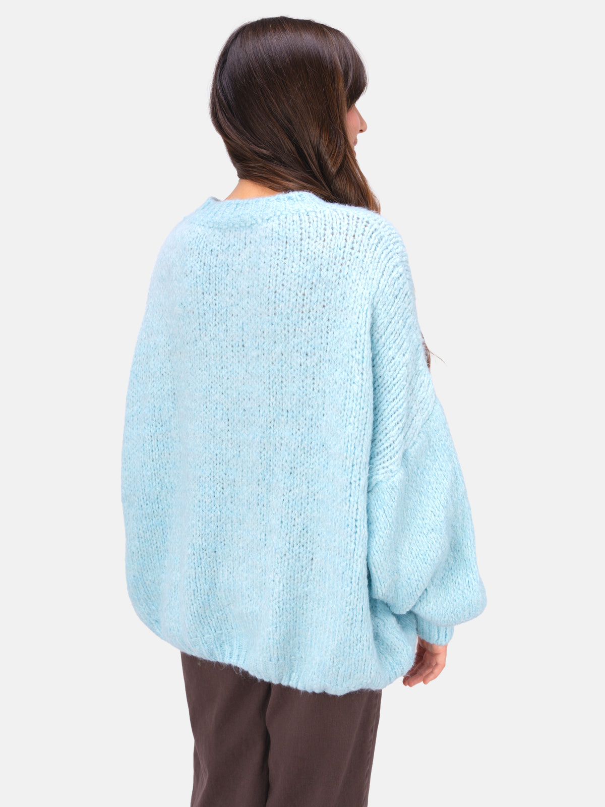 Strick Pullover aus Woll-Mix - Adelina in Schwarz #Farbe_Türkis