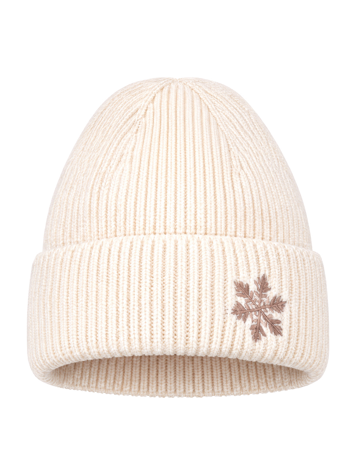 Beanie Mütze mit Schneeflocke #Farbe_Creme