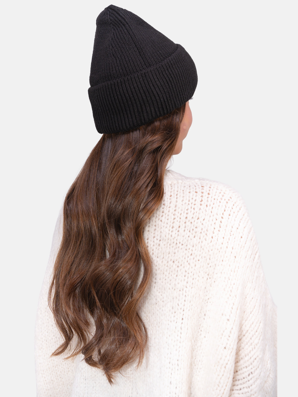 Beanie Mütze mit Schneeflocke #Farbe_Schwarz