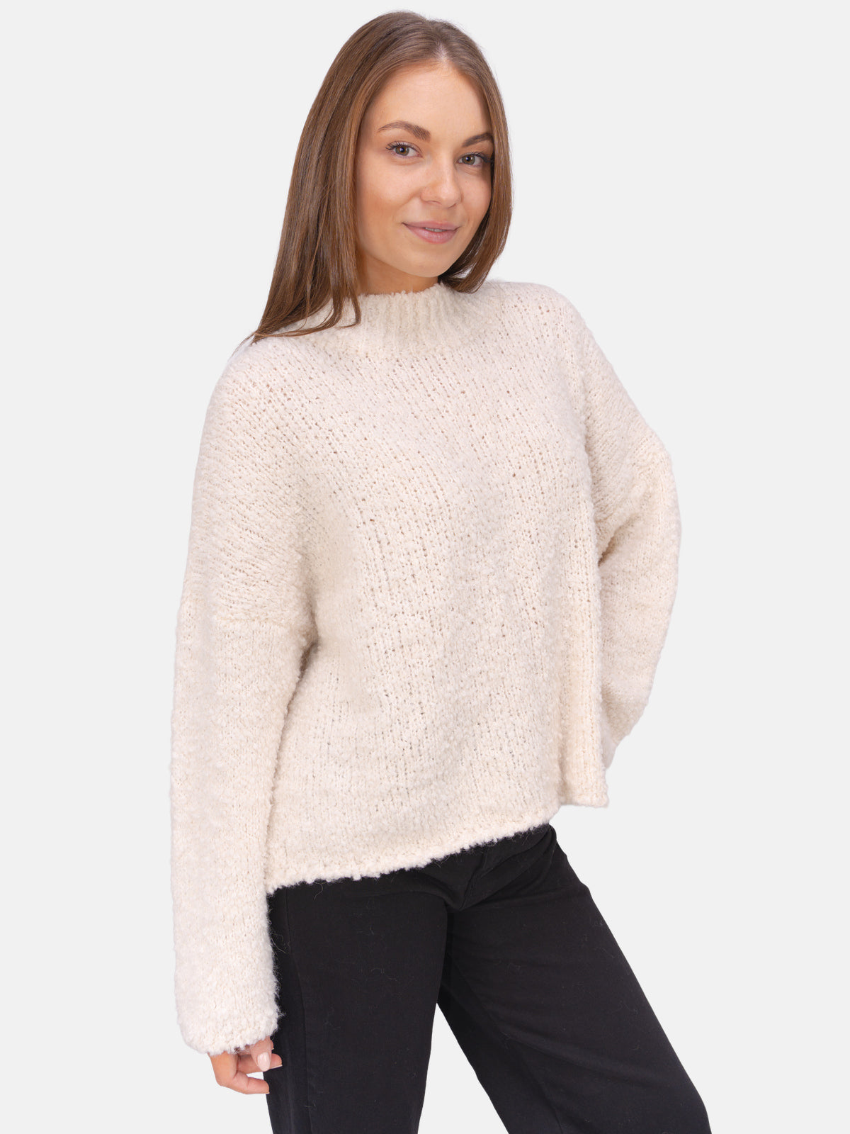 Strick Pullover aus Woll-Mix - Brooklyn in Creme #Farbe_Creme