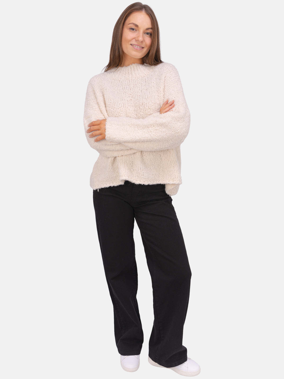 Strick Pullover aus Woll-Mix - Brooklyn in Creme #Farbe_Creme