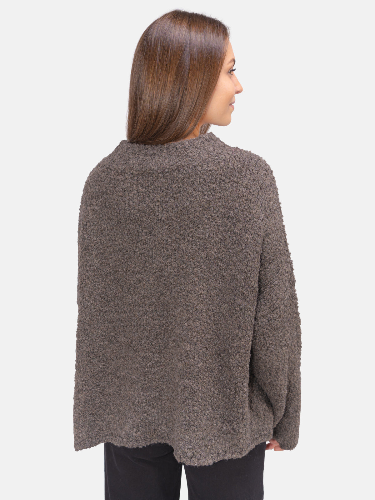 Strick Pullover aus Woll-Mix - Brooklyn in Dark Taupe #Farbe_Dark Taupe