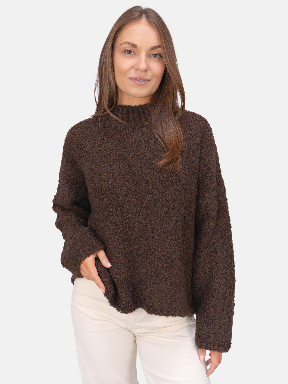 Strick Pullover aus Woll-Mix - Brooklyn in Mokka #Farbe_Mokka