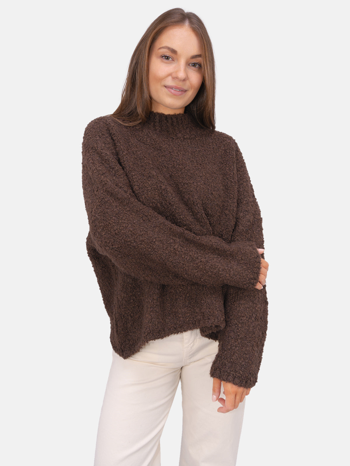 Strick Pullover aus Woll-Mix - Brooklyn in Mokka #Farbe_Mokka