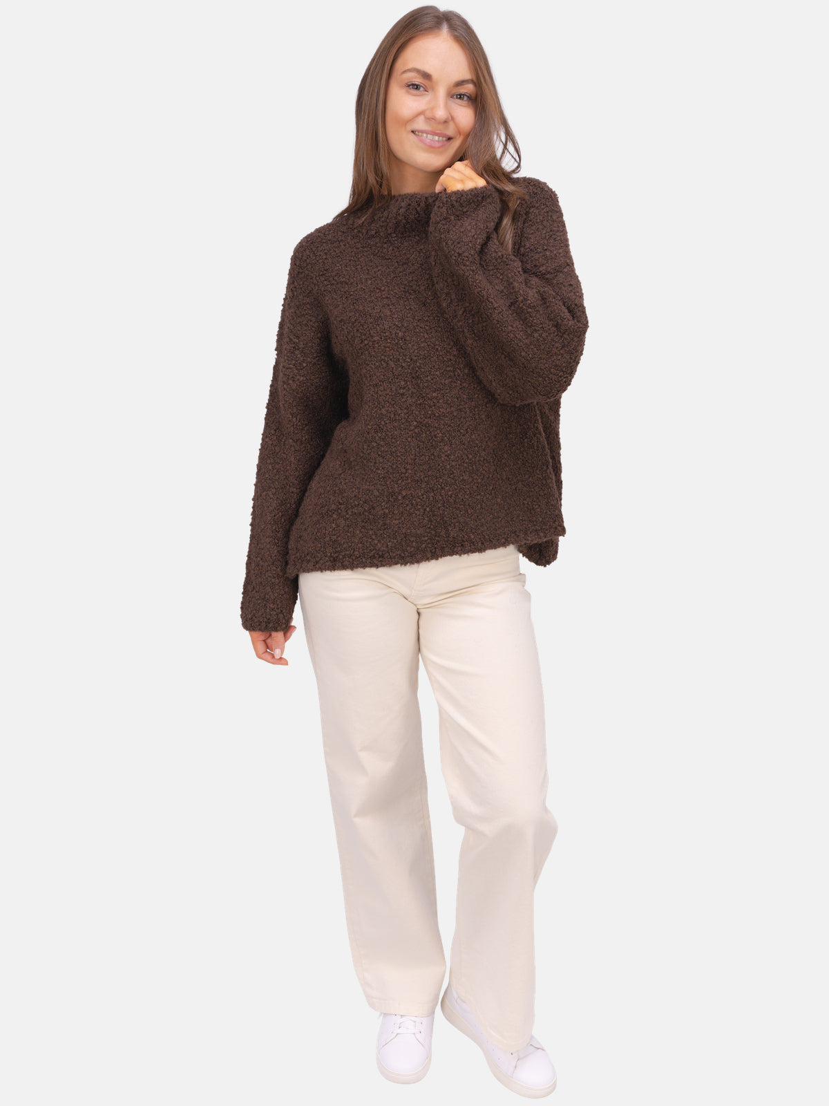 Strick Pullover aus Woll-Mix - Brooklyn in Mokka #Farbe_Mokka