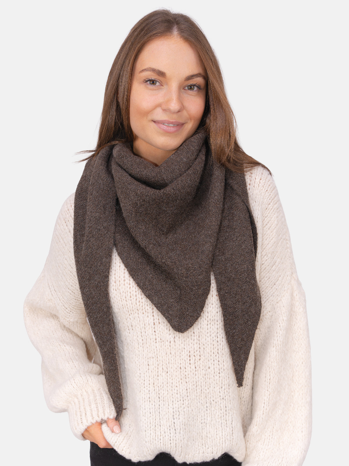 Dreieck Schal Dakota #Farbe_Dark Coffee