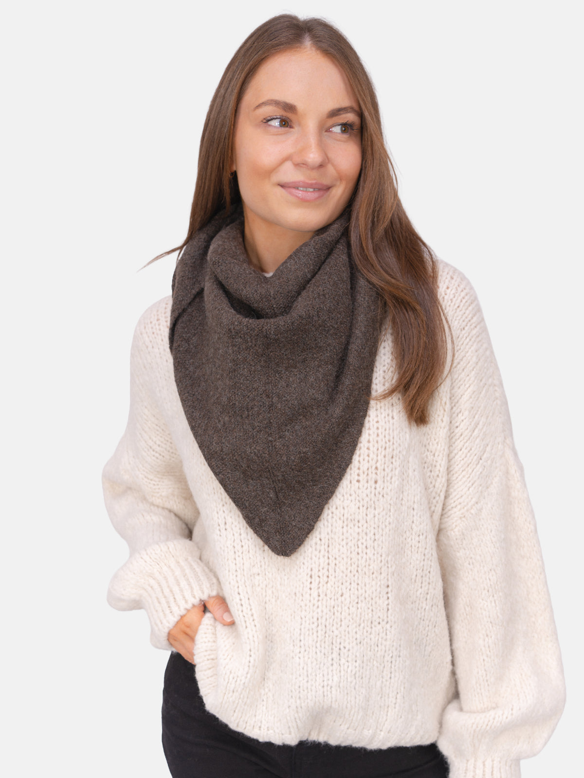 Dreieck Schal Dakota #Farbe_Dark Coffee