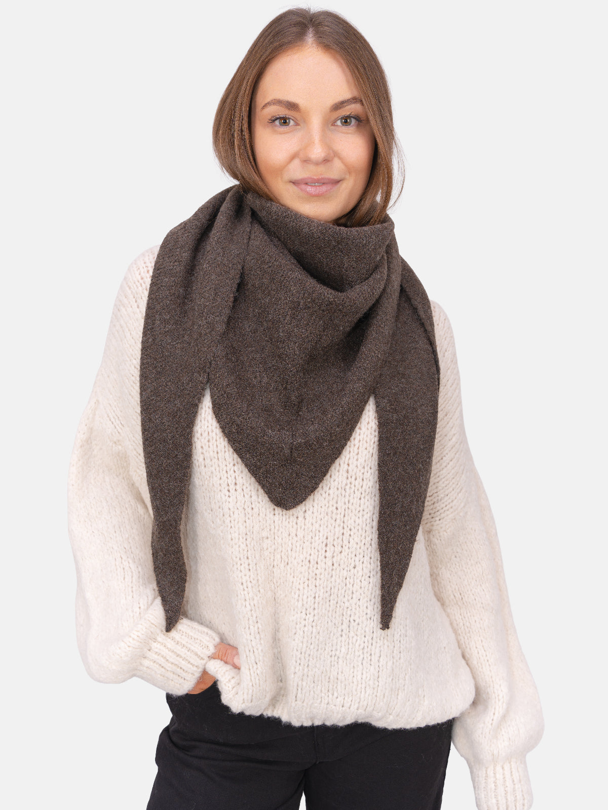 Dreieck Schal Dakota #Farbe_Dark Coffee