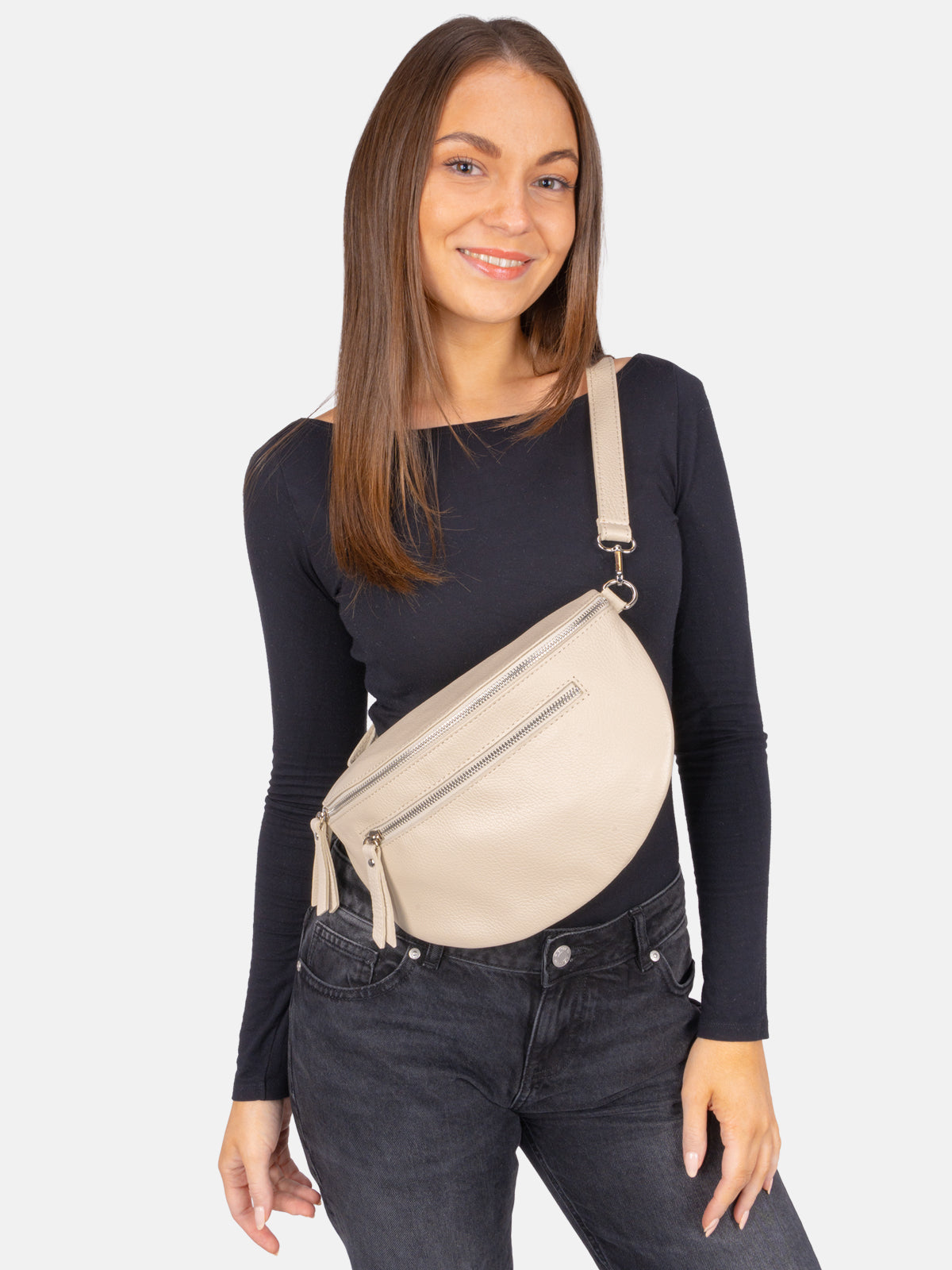 Crossbody Umhängetasche Size L aus 100% Leder - Ella