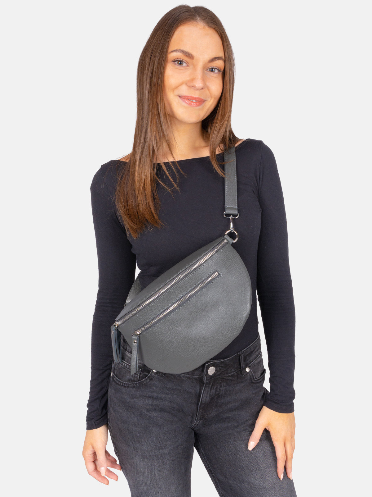 Crossbody Umhängetasche Size L aus 100% Leder - Ella