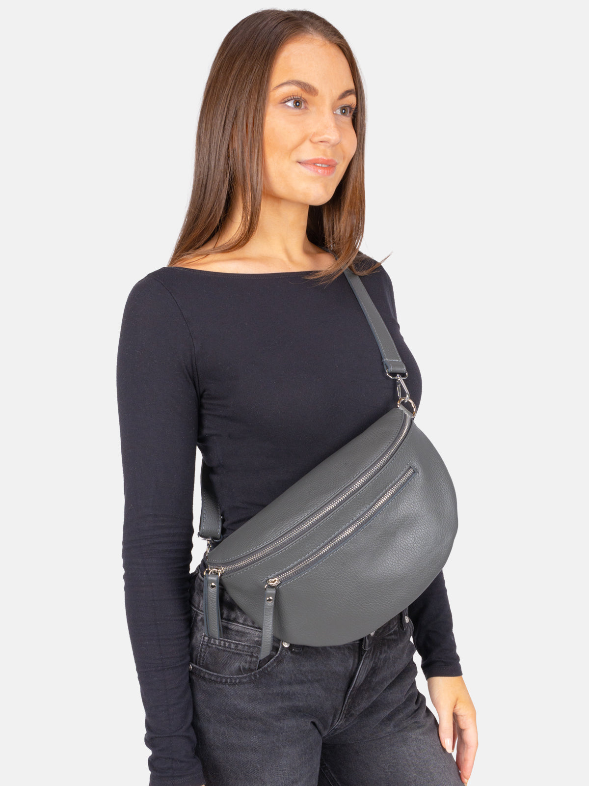 Crossbody Umhängetasche Size L aus 100% Leder - Ella