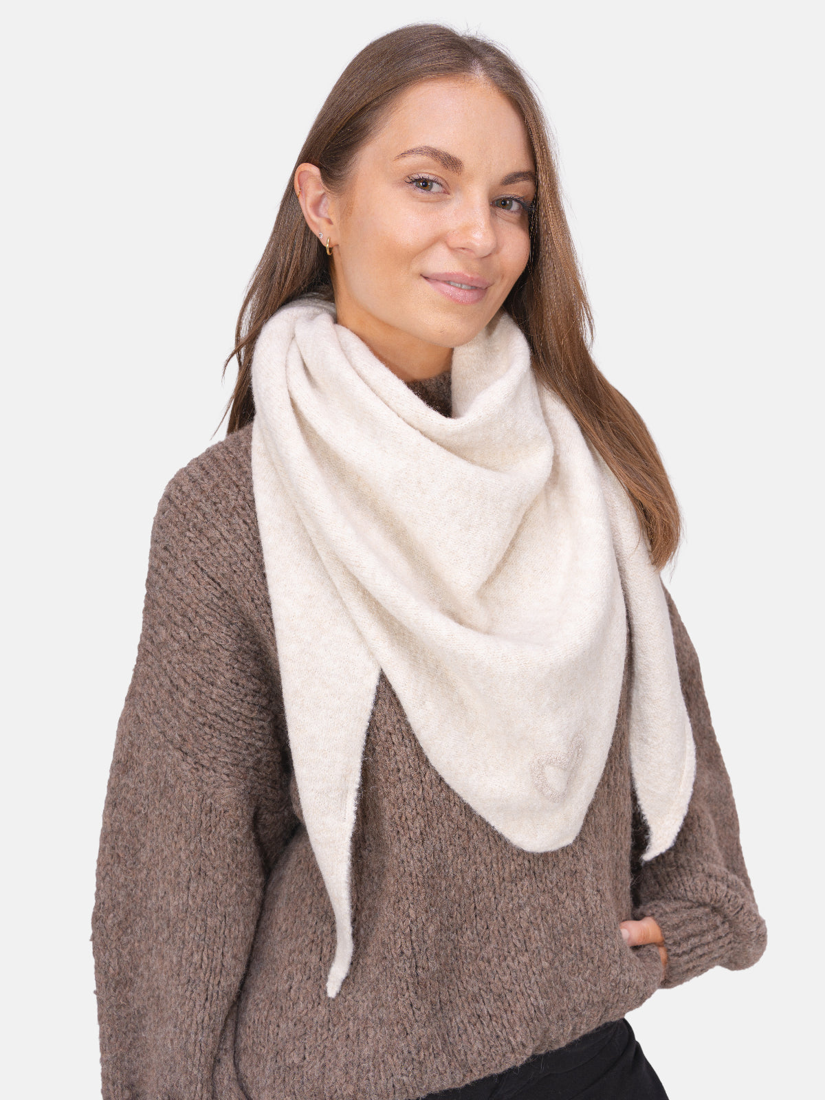 Dreieck Schal mit Herz Memphis #Farbe_Creme