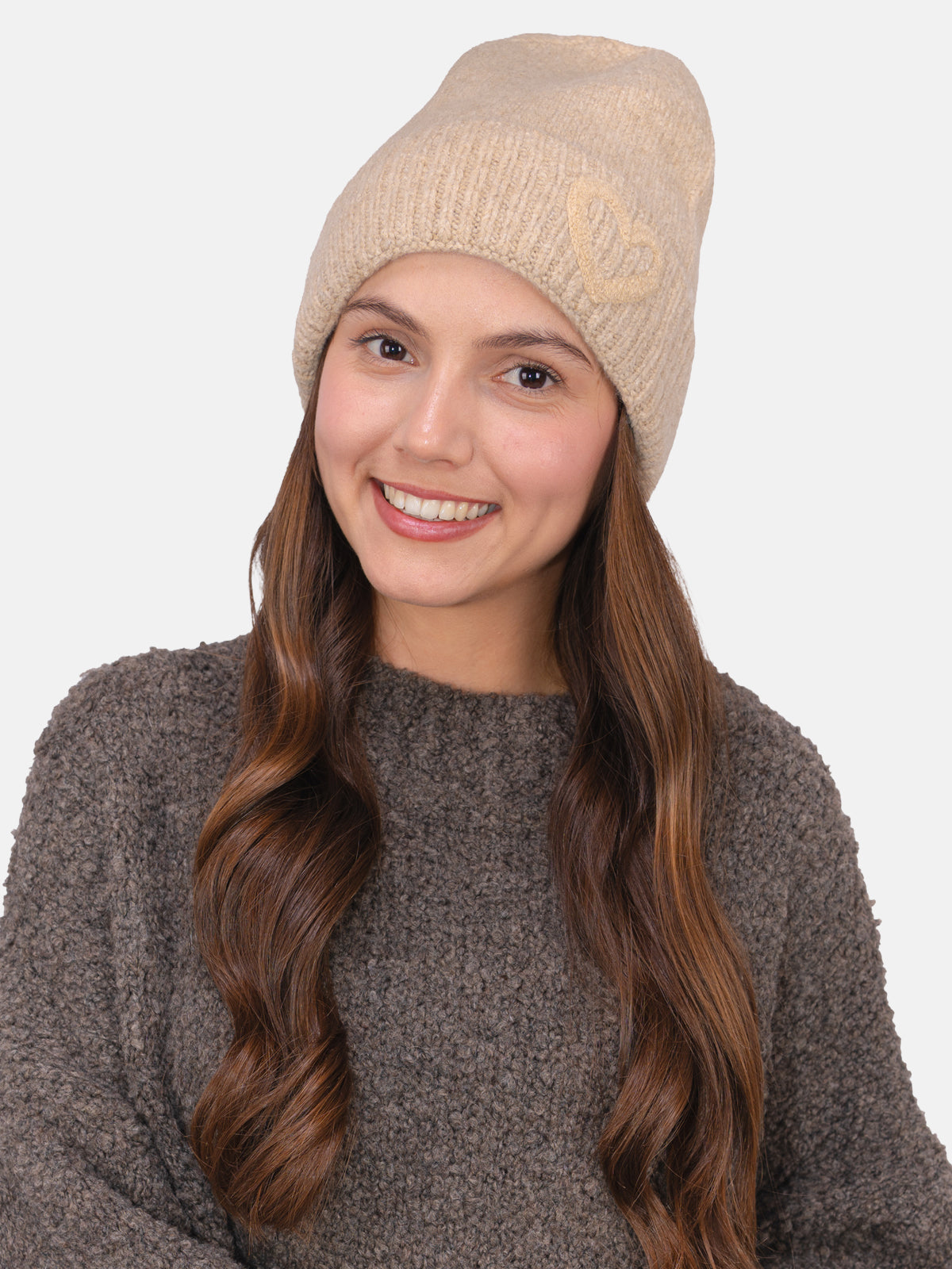 Beanie Mütze mit Herz Siena #Farbe_Beige