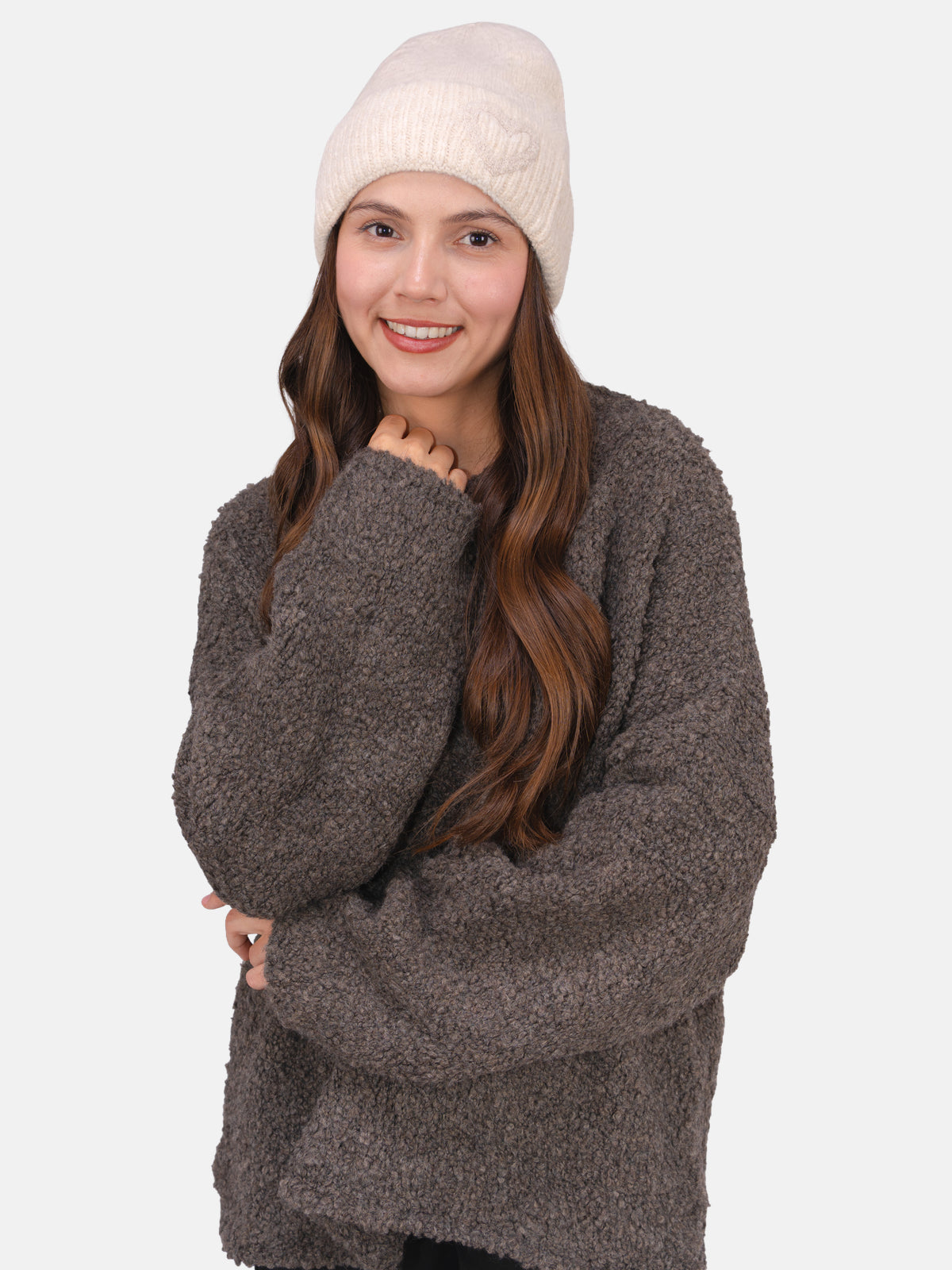 Beanie Mütze mit Herz Siena #Farbe_Creme