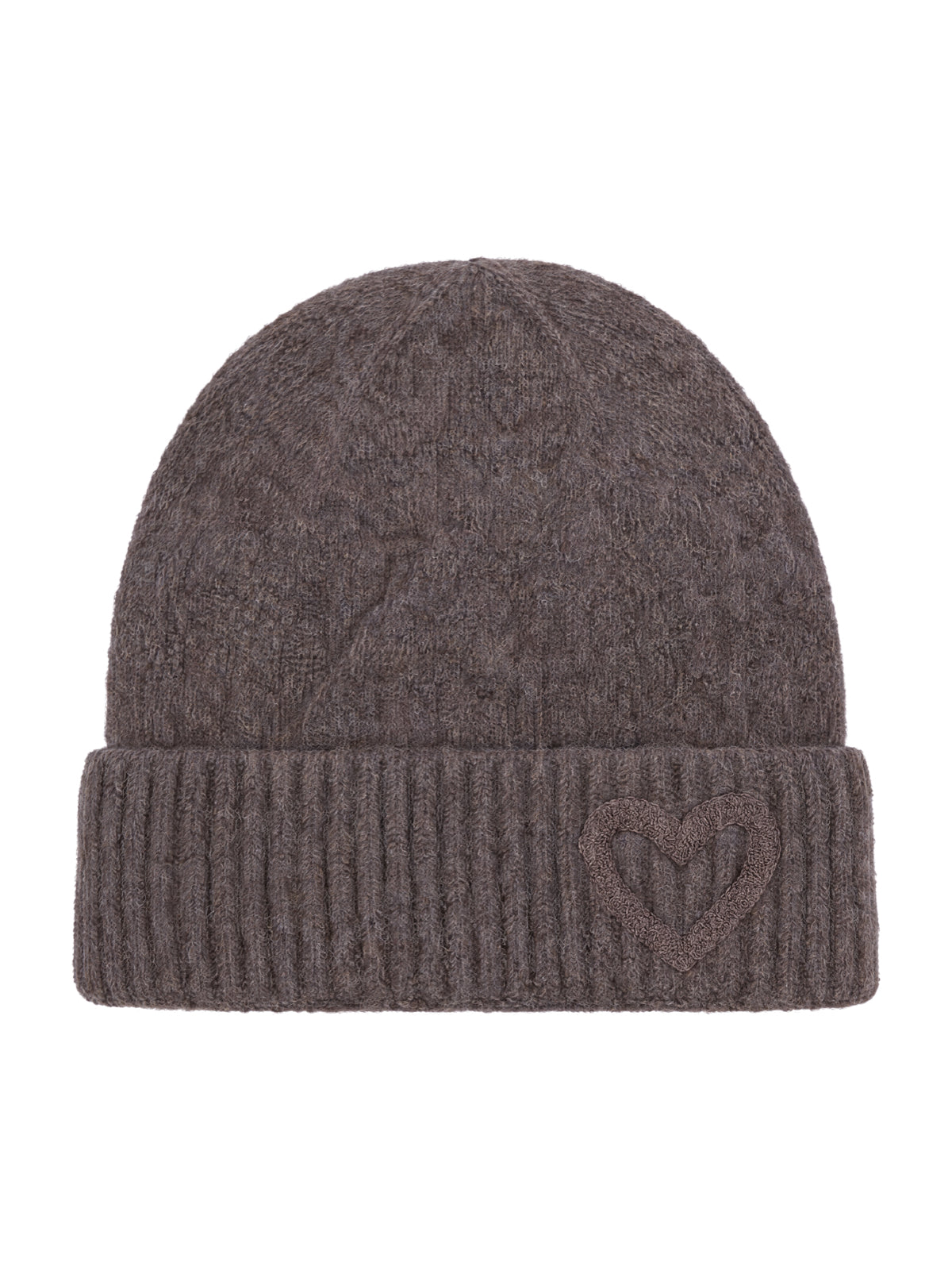 Beanie Mütze mit Herz Siena #Farbe_Dark Coffee