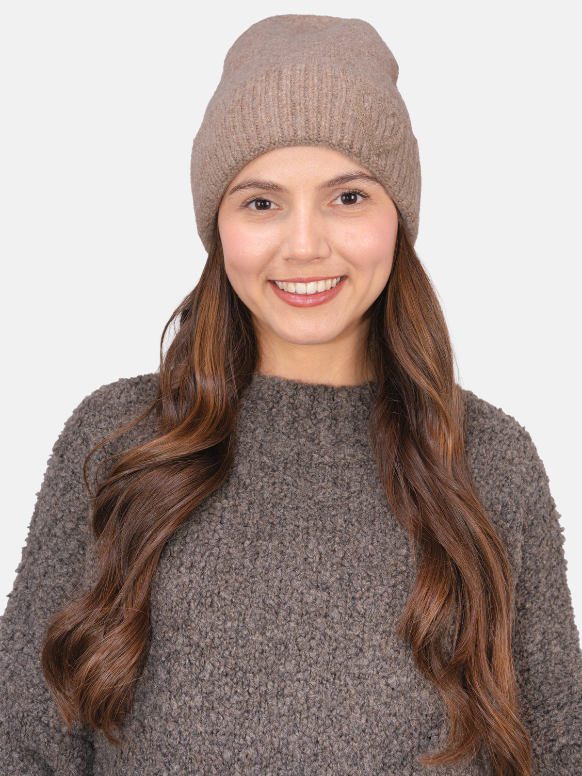 Beanie Mütze mit Herz Siena #Farbe_Taupe