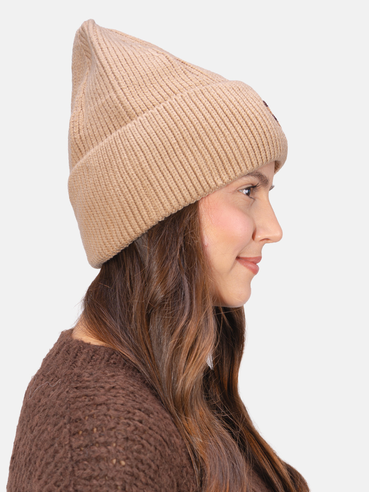 Damen Mütze mit Herz - Zoe in Espresso #Farbe_Beige
