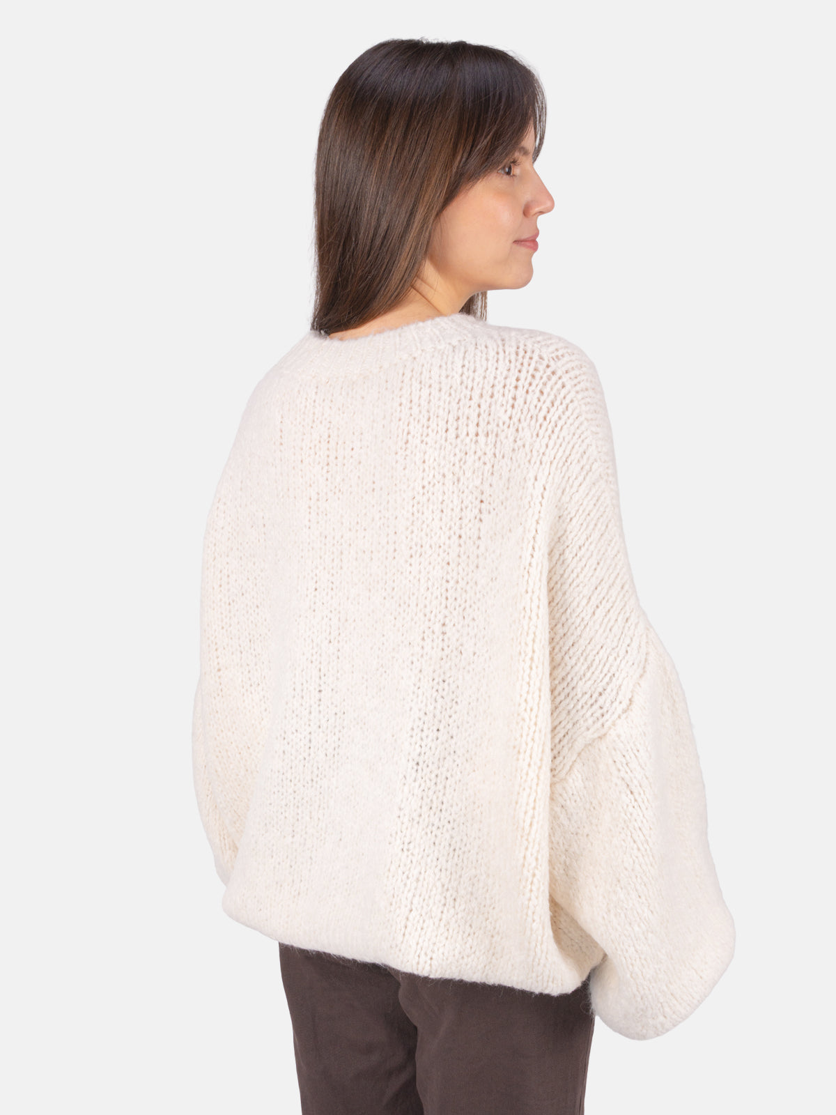 Strick Pullover aus Woll-Mix - Adelina in Creme #Farbe_Creme