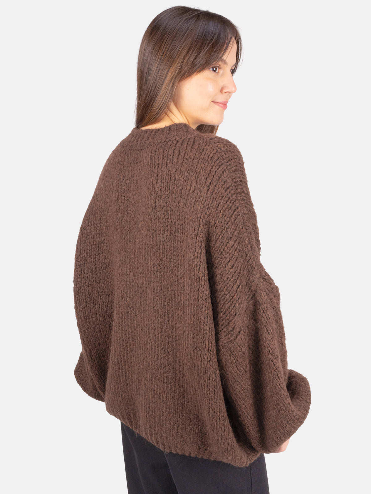 Strick Pullover aus Woll-Mix - Adelina in Mokka #Farbe_Mokka