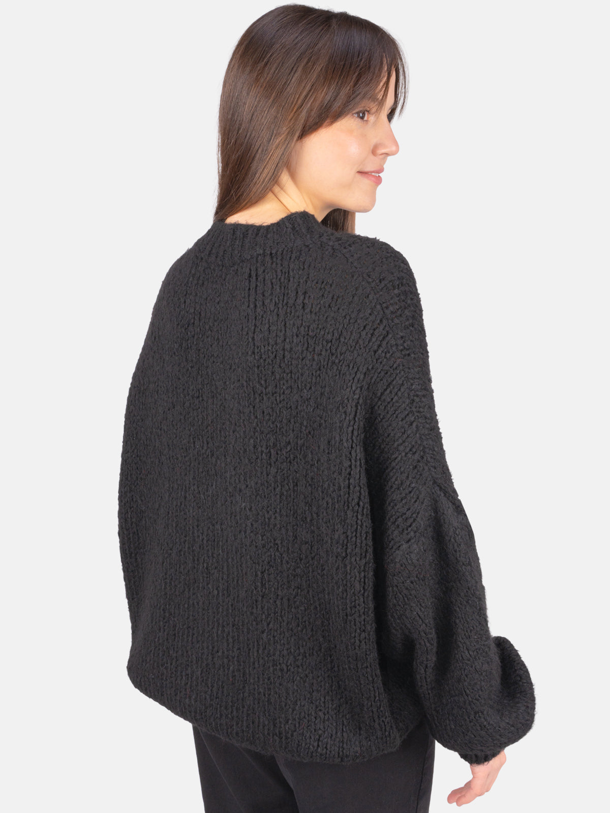 Strick Pullover aus Woll-Mix - Adelina in Schwarz #Farbe_Schwarz
