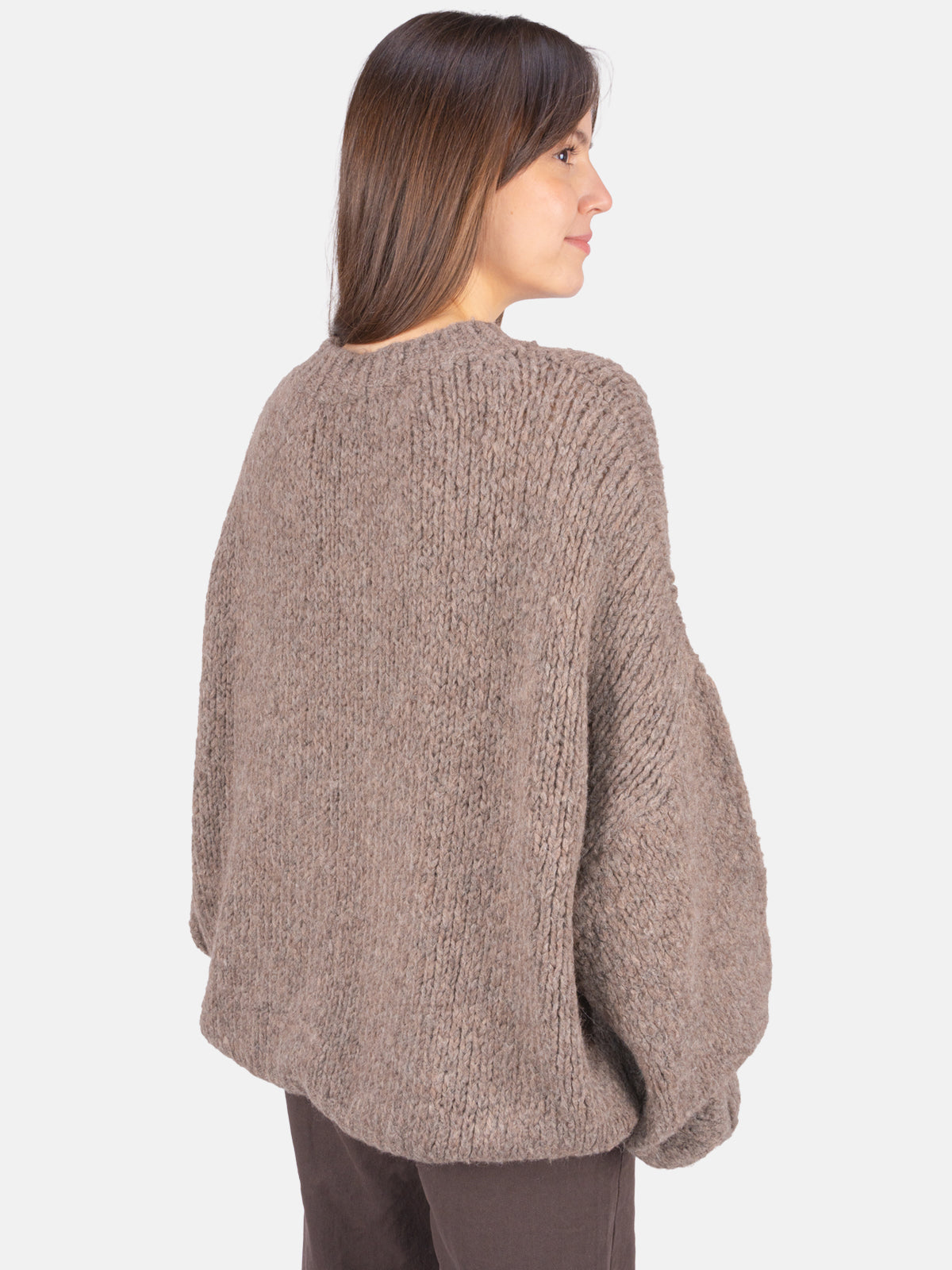 Strick Pullover aus Woll-Mix - Adelina in Dark Taupe #Farbe_Dark Taupe
