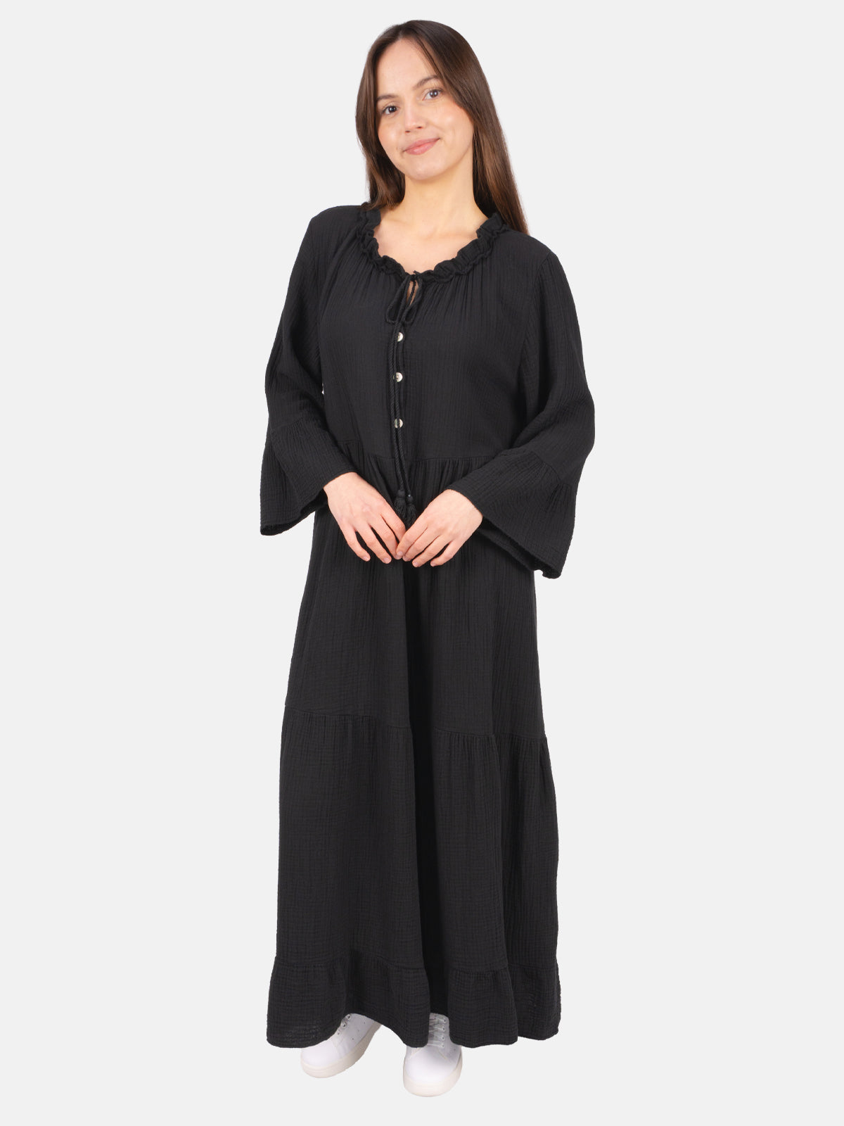 Musselin Boho Maxikleid Amara