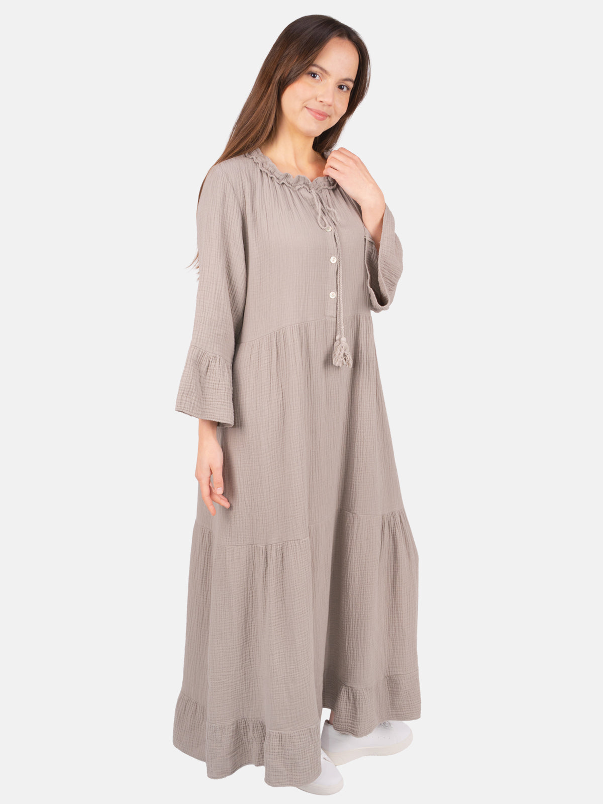 Musselin Boho Maxikleid Amara