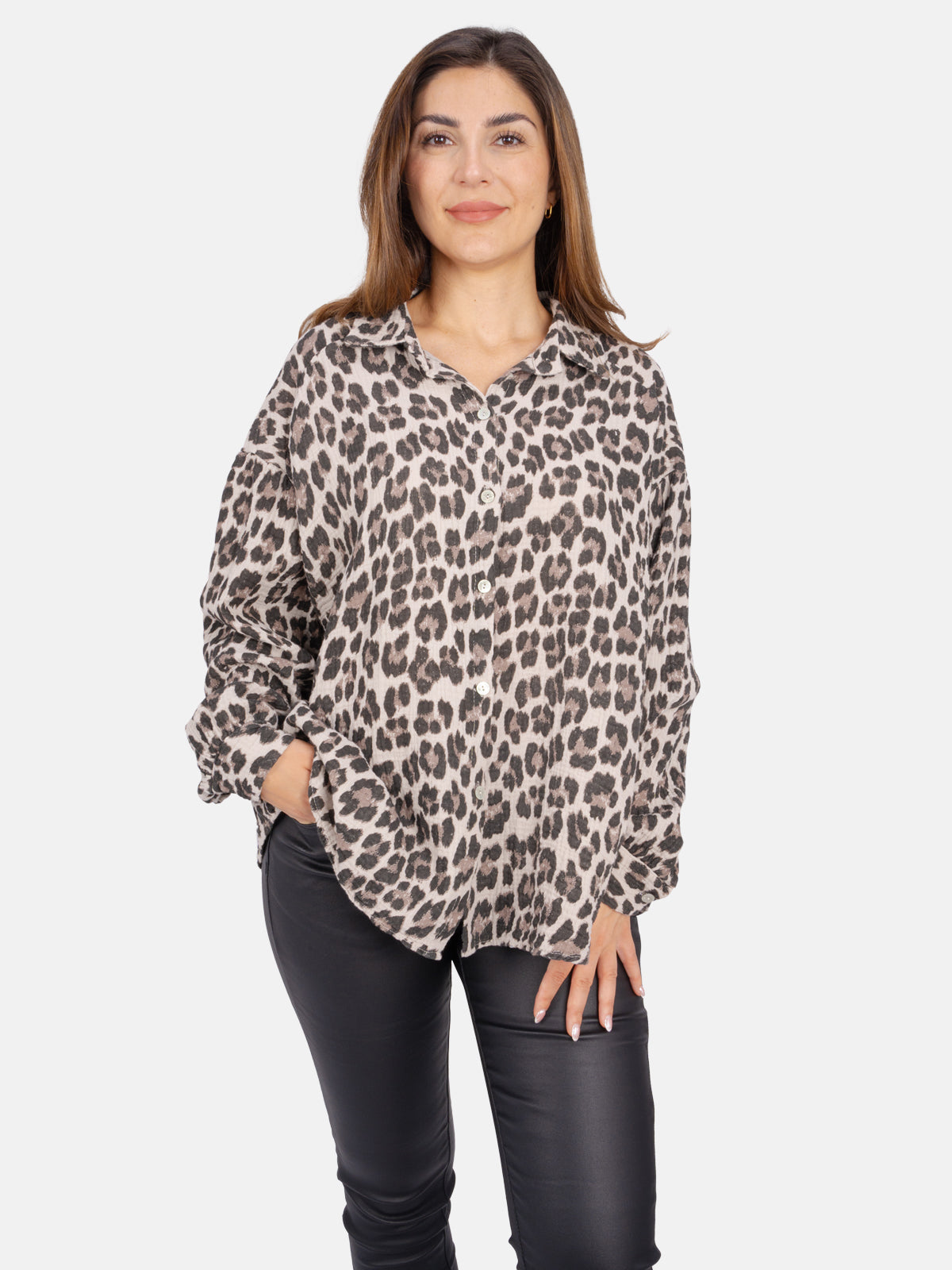 Leo Queen Musselinbluse - Leo Print