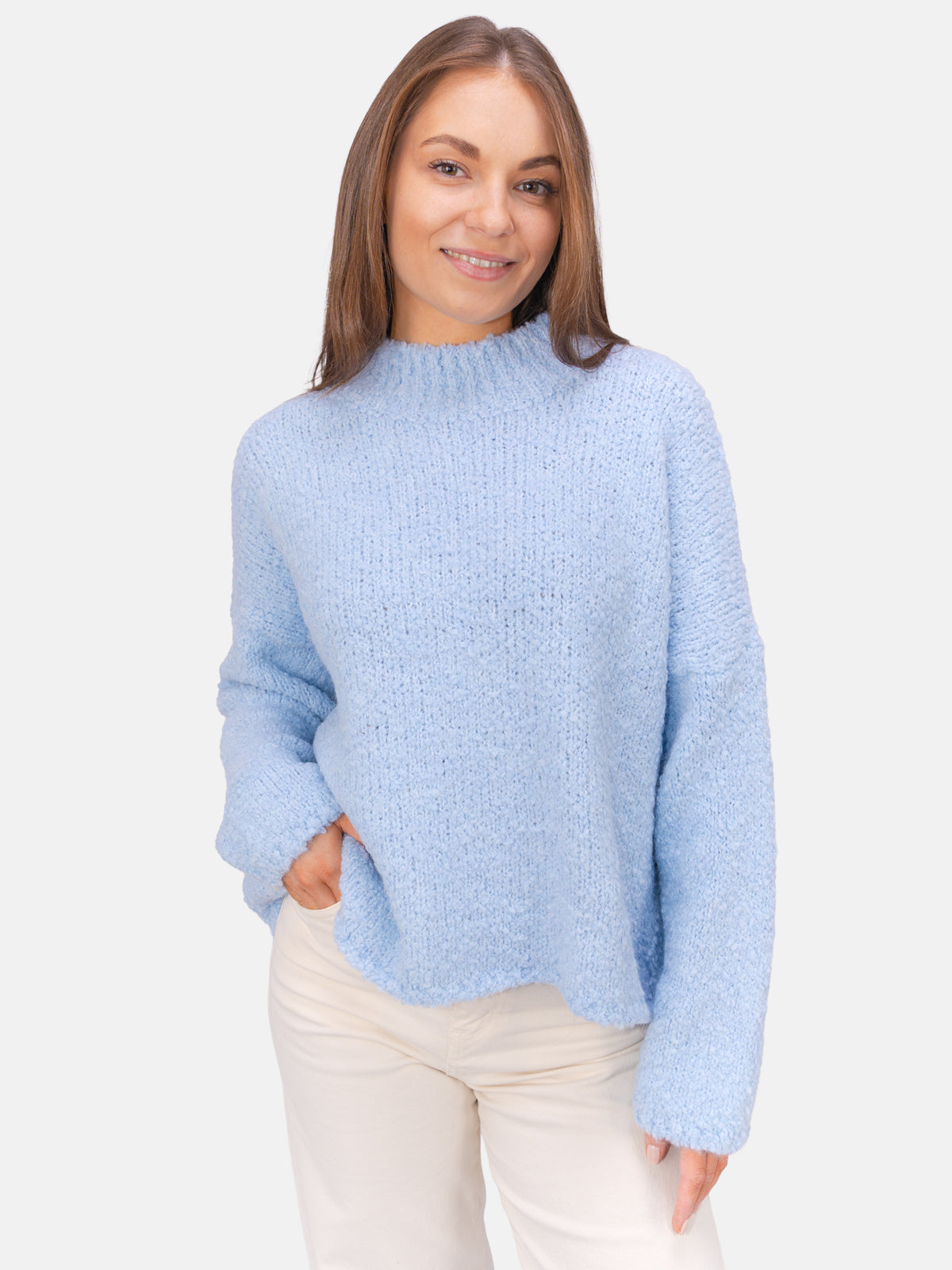 Strick Pullover aus Woll-Mix - Brooklyn in Babyblau #Farbe_Babyblau